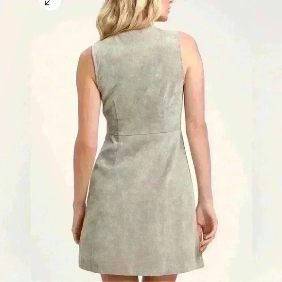 LULUS Grey Corduroy Button-Up Sleeveless Dress - Picture 2 of 7